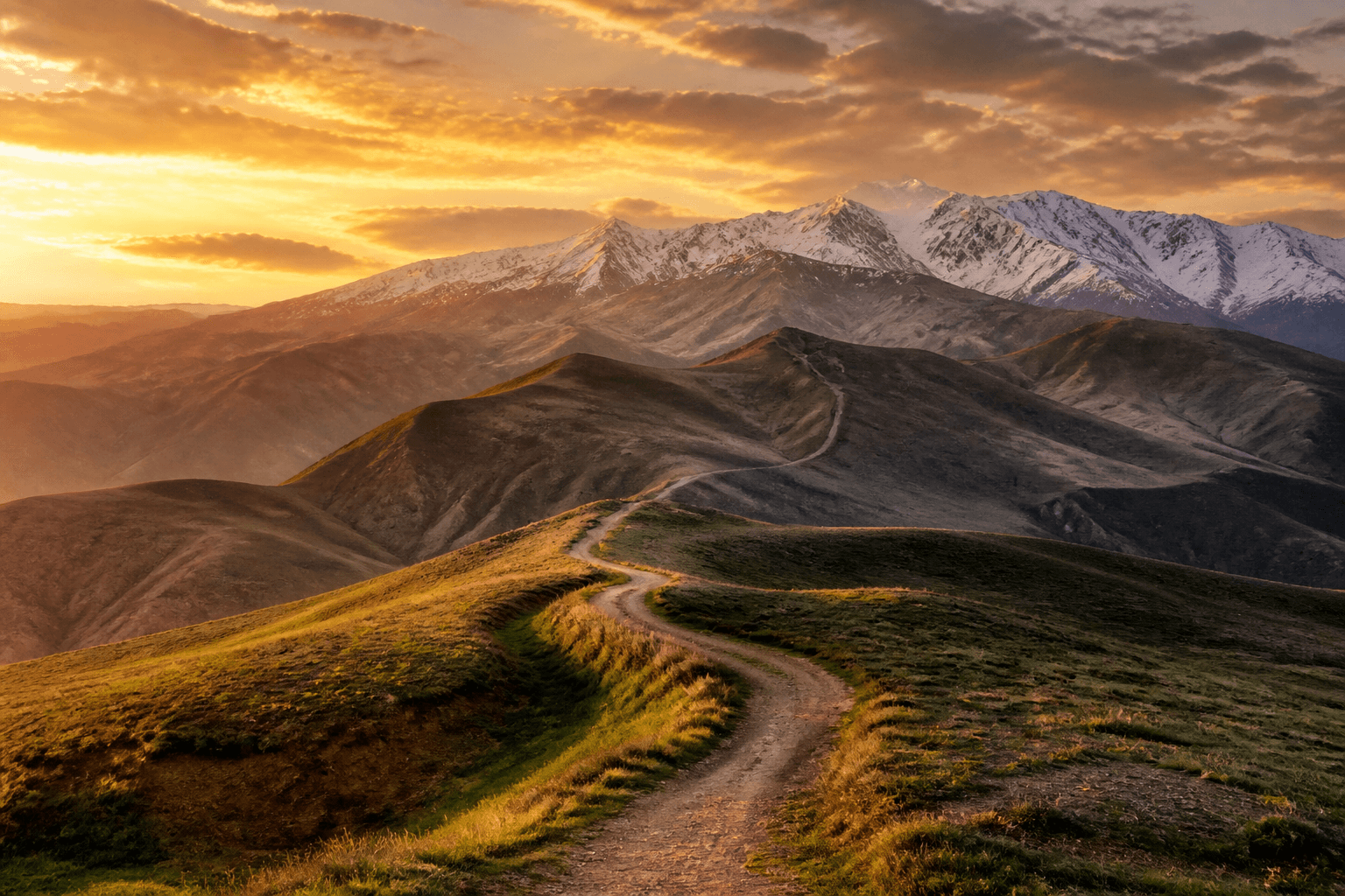 منظره کوهستانی ایران در طلوع آفتاب